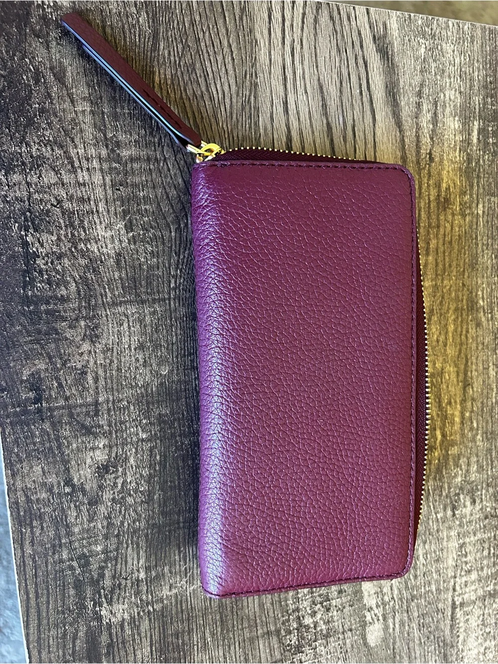 Marc Jacobs “Mulled Wine” BRAND NEW Plum-Colored Pebbled Leather Wallet